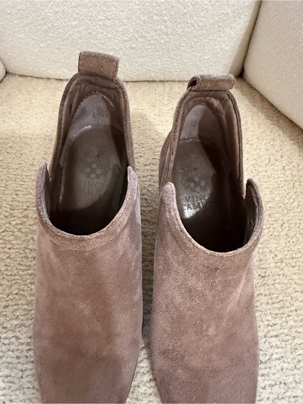 Vince Camuto Taupe Suede Ankle Booties - Picture 5 of 8